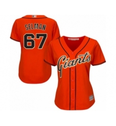 Women's San Francisco Giants #67 Sam Selman Authentic Orange Alternate Cool Base Baseball Player Jersey