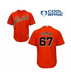 Youth San Francisco Giants #67 Sam Selman Authentic Orange Alternate Cool Base Baseball Player Jersey