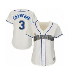 Women's Seattle Mariners #3 J.P. Crawford Authentic Cream Alternate Cool Base Baseball Player Jersey