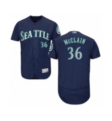 Men's Seattle Mariners #36 Reggie McClain Navy Blue Alternate Flex Base Authentic Collection Baseball Player Jersey