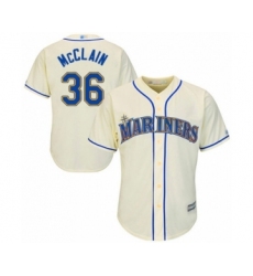 Youth Seattle Mariners #36 Reggie McClain Authentic Cream Alternate Cool Base Baseball Player Jersey