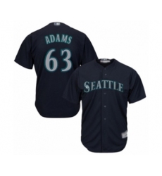 Youth Seattle Mariners #63 Austin Adams Authentic Navy Blue Alternate 2 Cool Base Baseball Player Jersey