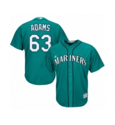 Youth Seattle Mariners #63 Austin Adams Authentic Teal Green Alternate Cool Base Baseball Player Jersey