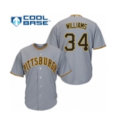 Youth Pittsburgh Pirates #34 Trevor Williams Authentic Grey Road Cool Base Baseball Player Jersey