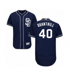 Men's San Diego Padres #40 Cal Quantrill Navy Blue Alternate Flex Base Authentic Collection Baseball Player Jersey