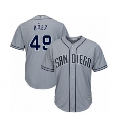 Men's San Diego Padres #49 Michel Baez Authentic Grey Road Cool Base Baseball Player Jersey