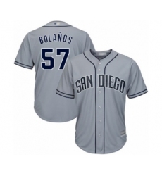 Women's San Diego Padres #57 Ronald Bolanos Authentic Grey Road Cool Base Baseball Player Jersey