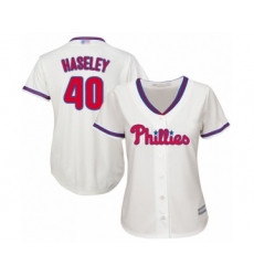 Women's Philadelphia Phillies #40 Adam Haseley Authentic Cream Alternate Cool Base Baseball Player Jersey