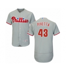 Men's Philadelphia Phillies #43 Nick Pivetta Grey Road Flex Base Authentic Collection Baseball Player Jersey