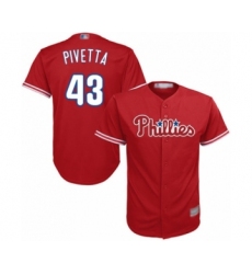Youth Philadelphia Phillies #43 Nick Pivetta Authentic Red Alternate Cool Base Baseball Player Jersey