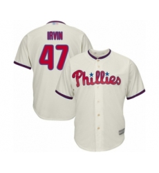 Youth Philadelphia Phillies #47 Cole Irvin Authentic Cream Alternate Cool Base Baseball Player Jersey