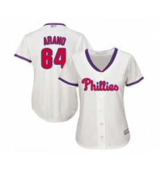 Women's Philadelphia Phillies #64 Victor Arano Authentic Cream Alternate Cool Base Baseball Player Jersey