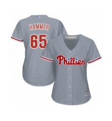 Women's Philadelphia Phillies #65 JD Hammer Authentic Grey Road Cool Base Baseball Player Jersey