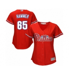Women's Philadelphia Phillies #65 JD Hammer Authentic Red Alternate Cool Base Baseball Player Jersey