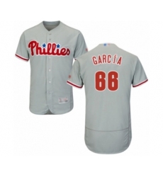 Men's Philadelphia Phillies #66 Edgar Garcia Grey Road Flex Base Authentic Collection Baseball Player Jersey