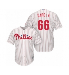 Youth Philadelphia Phillies #66 Edgar Garcia Authentic White Red Strip Home Cool Base Baseball Player Jersey