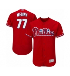 Men's Philadelphia Phillies #77 Adonis Medina Red Alternate Flex Base Authentic Collection Baseball Player Jersey