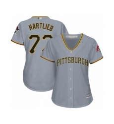 Women's Pittsburgh Pirates #72 Geoff Hartlieb Authentic Grey Road Cool Base Baseball Player Jersey