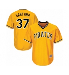 Youth Pittsburgh Pirates #37 Edgar Santana Authentic Gold Alternate Cool Base Baseball Player Jersey
