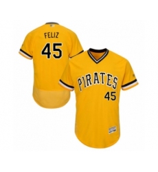 Men's Pittsburgh Pirates #45 Michael Feliz Gold Alternate Flex Base Authentic Collection Baseball Player Jersey