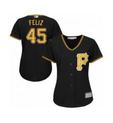 Women's Pittsburgh Pirates #45 Michael Feliz Authentic Black Alternate Cool Base Baseball Player Jersey