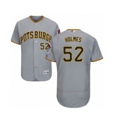 Men's Pittsburgh Pirates #52 Clay Holmes Grey Road Flex Base Authentic Collection Baseball Player Jersey