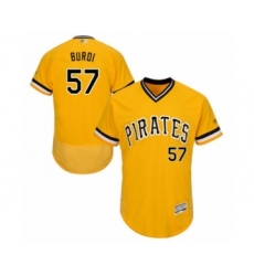 Men's Pittsburgh Pirates #57 Nick Burdi Gold Alternate Flex Base Authentic Collection Baseball Player Jersey