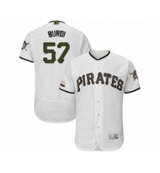 Men's Pittsburgh Pirates #57 Nick Burdi White Alternate Authentic Collection Flex Base Baseball Player Jersey