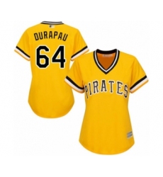 Women's Pittsburgh Pirates #64 Montana DuRapau Authentic Gold Alternate Cool Base Baseball Player Jersey