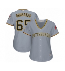 Women's Pittsburgh Pirates #65 J.T. Brubaker Authentic Grey Road Cool Base Baseball Player Jersey
