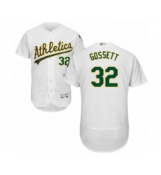 Men's Oakland Athletics #32 Daniel Gossett White Home Flex Base Authentic Collection Baseball Player Jersey