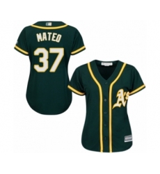 Women's Oakland Athletics #37 Jorge Mateo Authentic Green Alternate 1 Cool Base Baseball Player Jersey