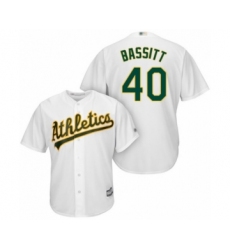 Youth Oakland Athletics #40 Chris Bassitt Authentic White Home Cool Base Baseball Player Jersey