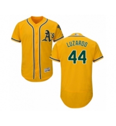 Men's Oakland Athletics #44 Jesus Luzardo Gold Alternate Flex Base Authentic Collection Baseball Player Jersey