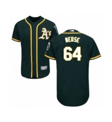 Men's Oakland Athletics #64 Sheldon Neuse Grey Road Flex Base Authentic Collection Baseball Player Jersey