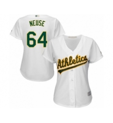 Women's Oakland Athletics #64 Sheldon Neuse Authentic White Home Cool Base Baseball Player Jersey