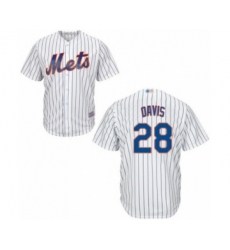 Youth New York Mets #28 J.D. Davis Authentic White Home Cool Base Baseball Player Jersey