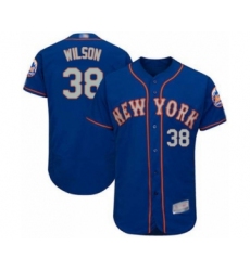 Men's New York Mets #38 Justin Wilson Royal Gray Alternate Flex Base Authentic Collection Baseball Player Jersey