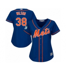 Women's New York Mets #38 Justin Wilson Authentic Royal Blue Alternate Home Cool Base Baseball Player Jersey