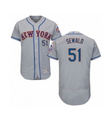Men's New York Mets #51 Paul Sewald Grey Road Flex Base Authentic Collection Baseball Player Jersey