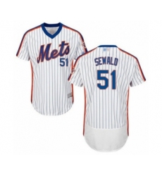 Men's New York Mets #51 Paul Sewald White Alternate Flex Base Authentic Collection Baseball Player Jersey