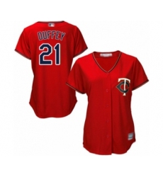 Women's Minnesota Twins #21 Tyler Duffey Authentic Scarlet Alternate Cool Base Baseball Player Jersey