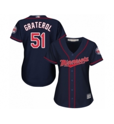 Women's Minnesota Twins #51 Brusdar Graterol Authentic Navy Blue Alternate Road Cool Base Baseball Player Jersey