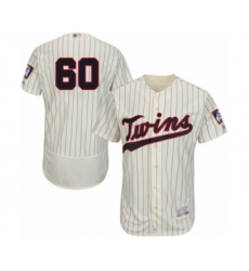 Men's Minnesota Twins #60 Jake Cave Authentic Cream Alternate Flex Base Authentic Collection Baseball Player Jersey
