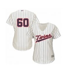 Women's Minnesota Twins #60 Jake Cave Authentic Cream Alternate Cool Base Baseball Player Jersey