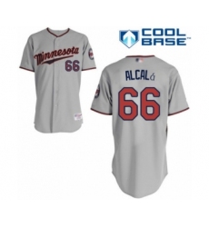 Women's Minnesota Twins #66 Jorge Alcala Authentic Grey Road Cool Base Baseball Player Jersey