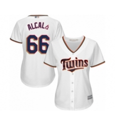 Women's Minnesota Twins #66 Jorge Alcala Authentic White Home Cool Base Baseball Player Jersey