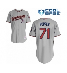 Women's Minnesota Twins #71 Sean Poppen Authentic Grey Road Cool Base Baseball Player Jersey