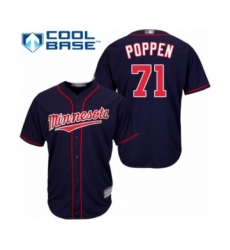 Youth Minnesota Twins #71 Sean Poppen Authentic Navy Blue Alternate Road Cool Base Baseball Player Jersey