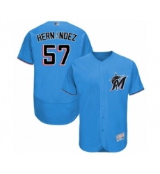 Men's Miami Marlins #57 Elieser Hernandez Blue Alternate Flex Base Authentic Collection Baseball Player Jersey